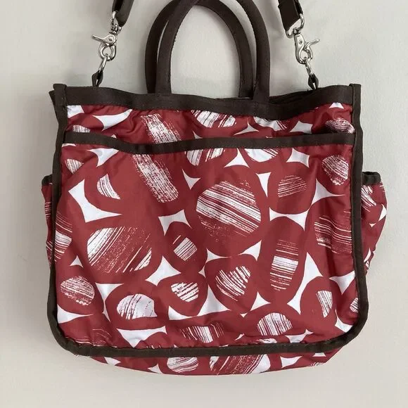 LeSportsac Liz Baby Diaper Bag Tote Large Pockets Rust Brown Utility Carry All - Picture 5 of 9